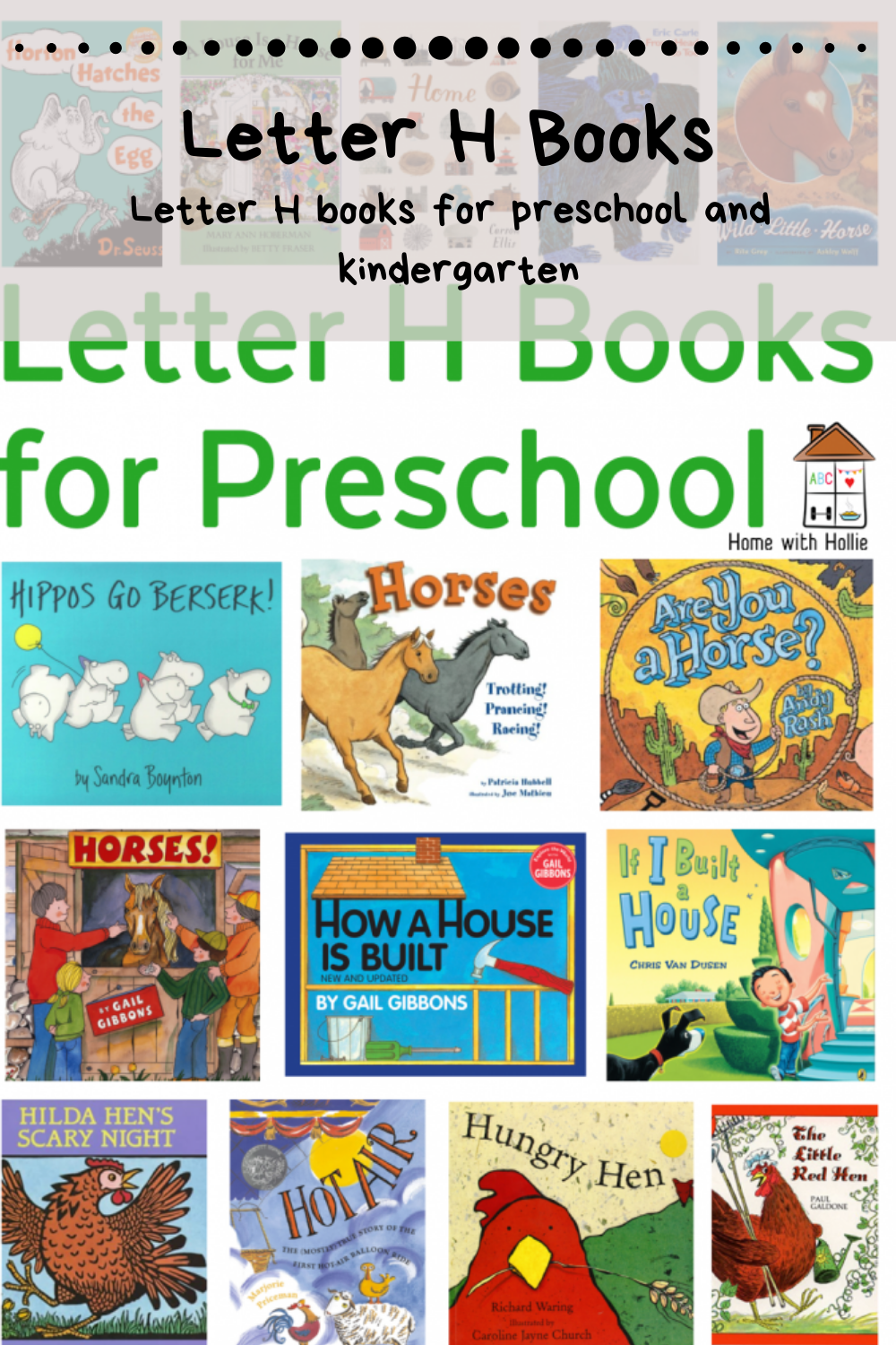Letter H Books for Preschool and Kindergarten - Home With Hollie
